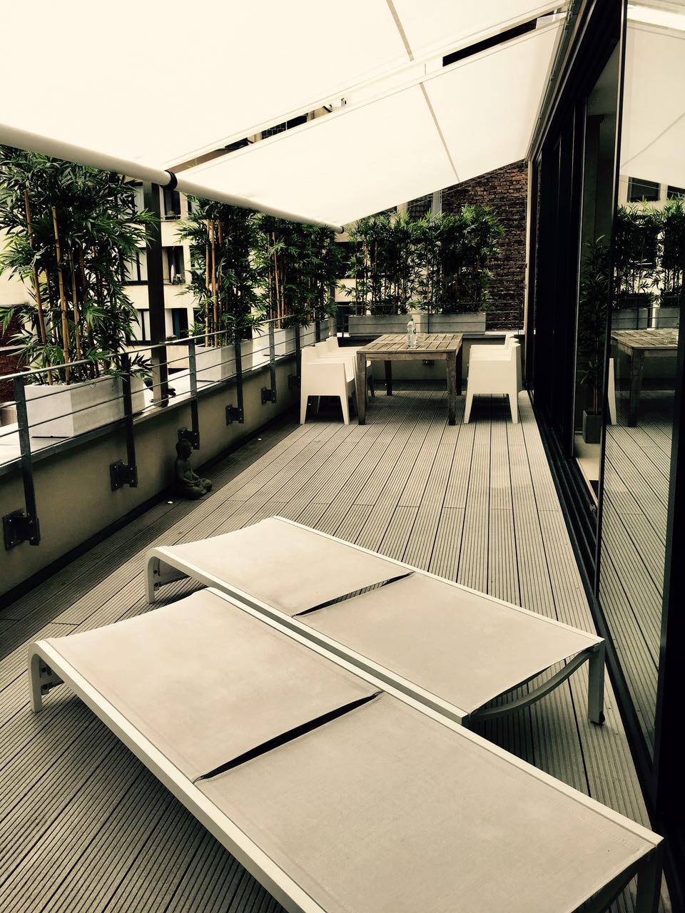Sonnensegel Doppel-Anlage auf Terrasse