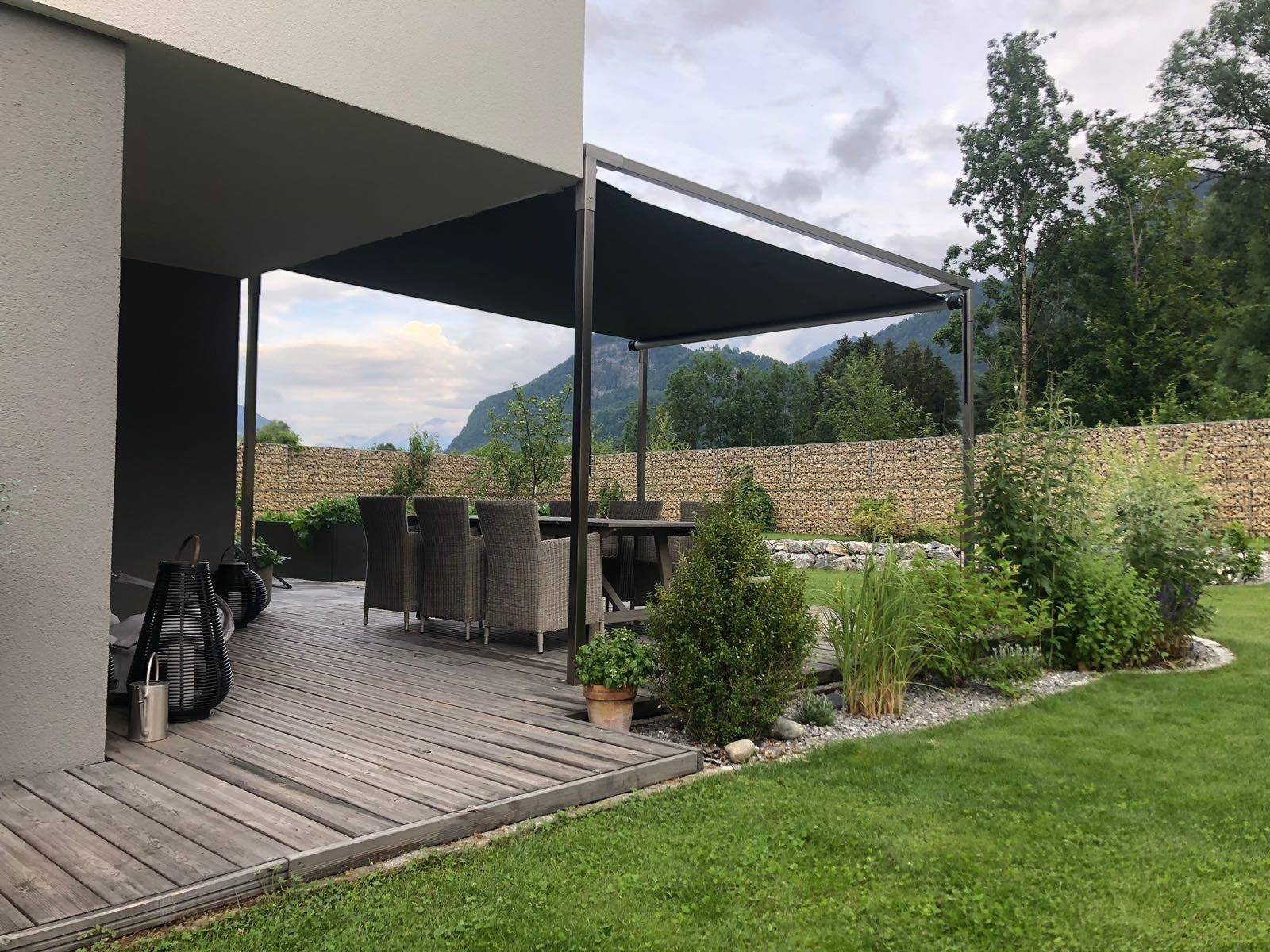 Aufrollbares Sonnensegel Terrasse