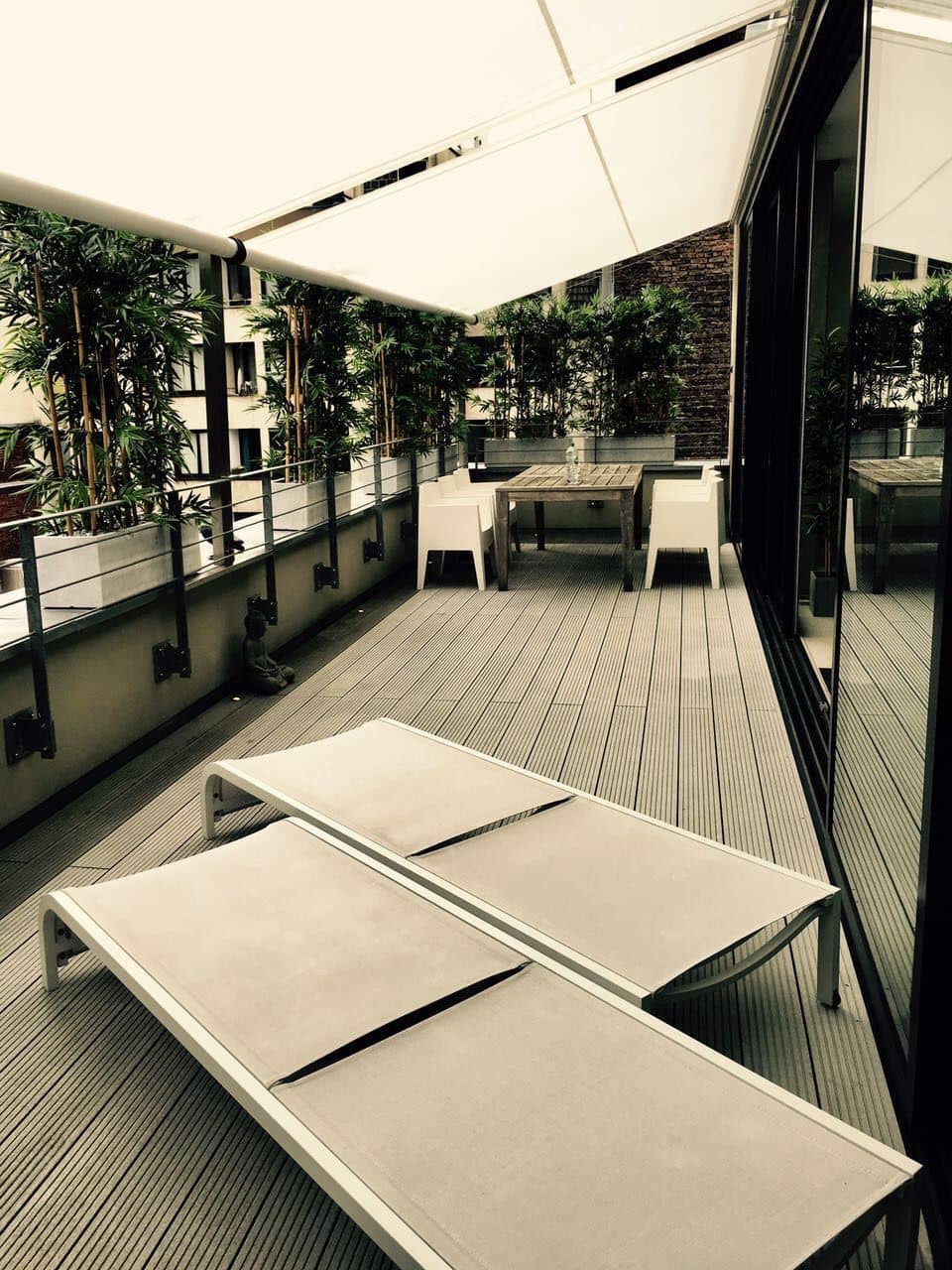 Sonnensegel Doppel-Anlage auf Terrasse