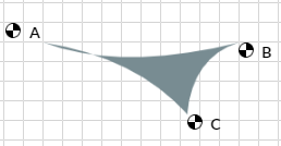 Sonnensegel Dreieck 3,98 m x 1,35 m x 3,28 m aus Airtex (Grau)