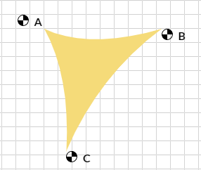 Sonnensegel Dreieck ca. 24m² aus Soltis 92 (Gold)